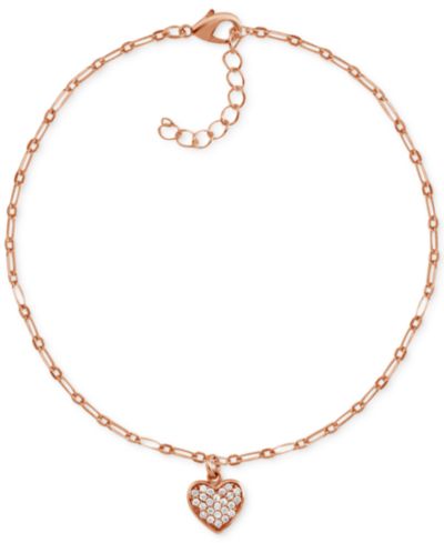 And Now This Crystal Heart Anklet in Rose Gold-Plate
