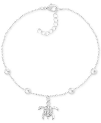 Браслет на ногу And Now This Crystal Sea Turtle в Silver-Plate