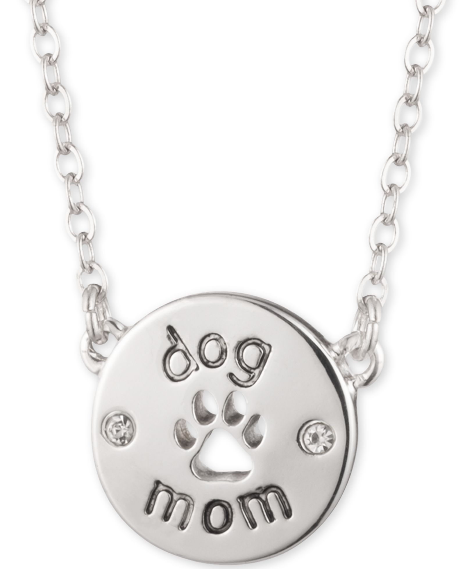 Подвеска-кулон Pet Friends Jewelry Silver-Tone Dog Mom, 16" + 3" extender