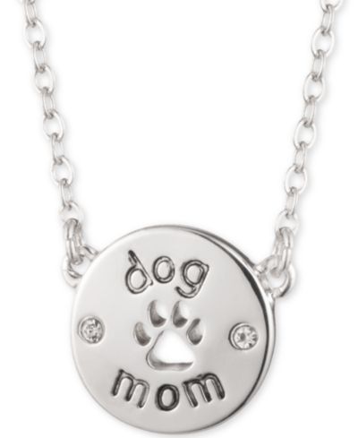 Подвеска-кулон Pet Friends Jewelry Silver-Tone Dog Mom, 16" + 3" extender