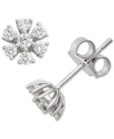 Серьги-гвоздики Diamond Floral Starburst (1/4 ct. t.w.) из 14k White Gold