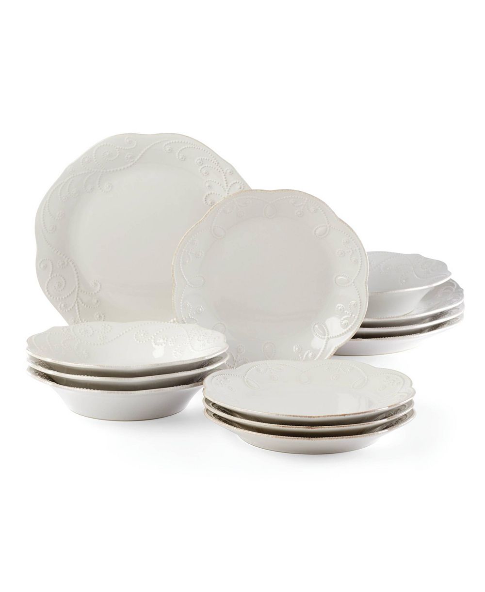 Lenox French Perle White 12 Pc. Dinnerware Set, Service for 4