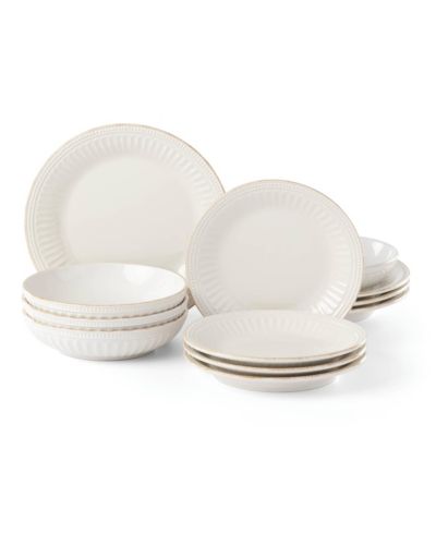 Lenox French Perle Groove 12 Pc Dinnerware Set, Service for 4