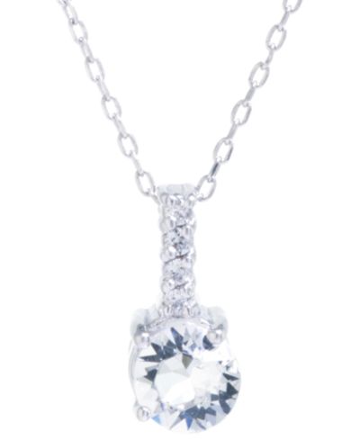 Подвеска Fine Crystal Round Halo в Sterling Silver 18" Chain
