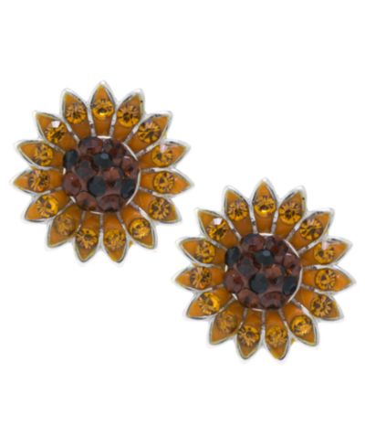 Серьги-гвоздики Sunflower из стерлингового серебра