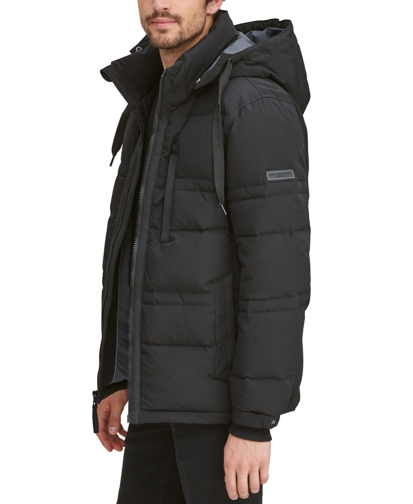Marc New York Men's Down Filled Jacket with Removable Hood