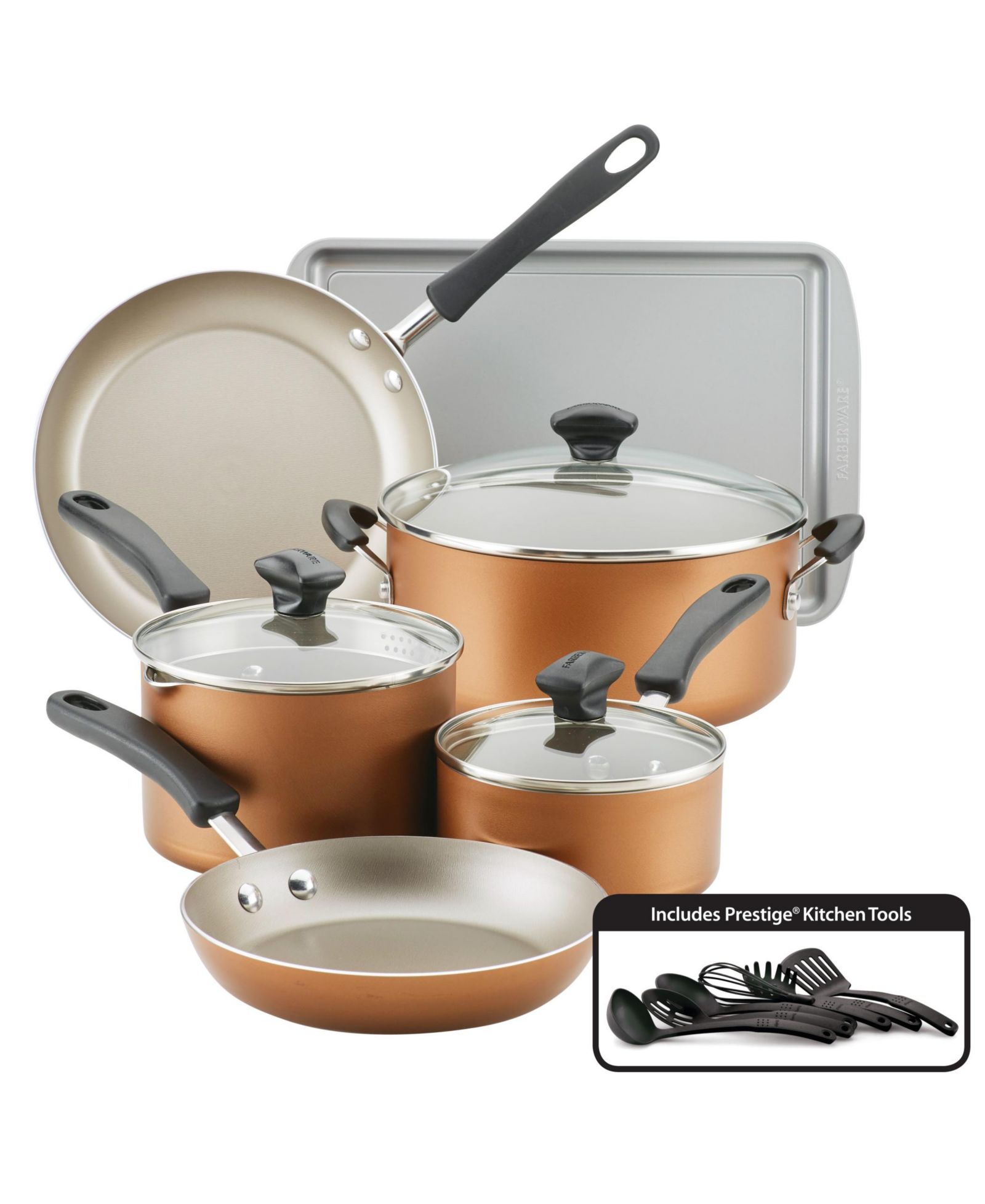 Farberware Cookstart 15-Pc DiamondMax Nonstick Cookware Set