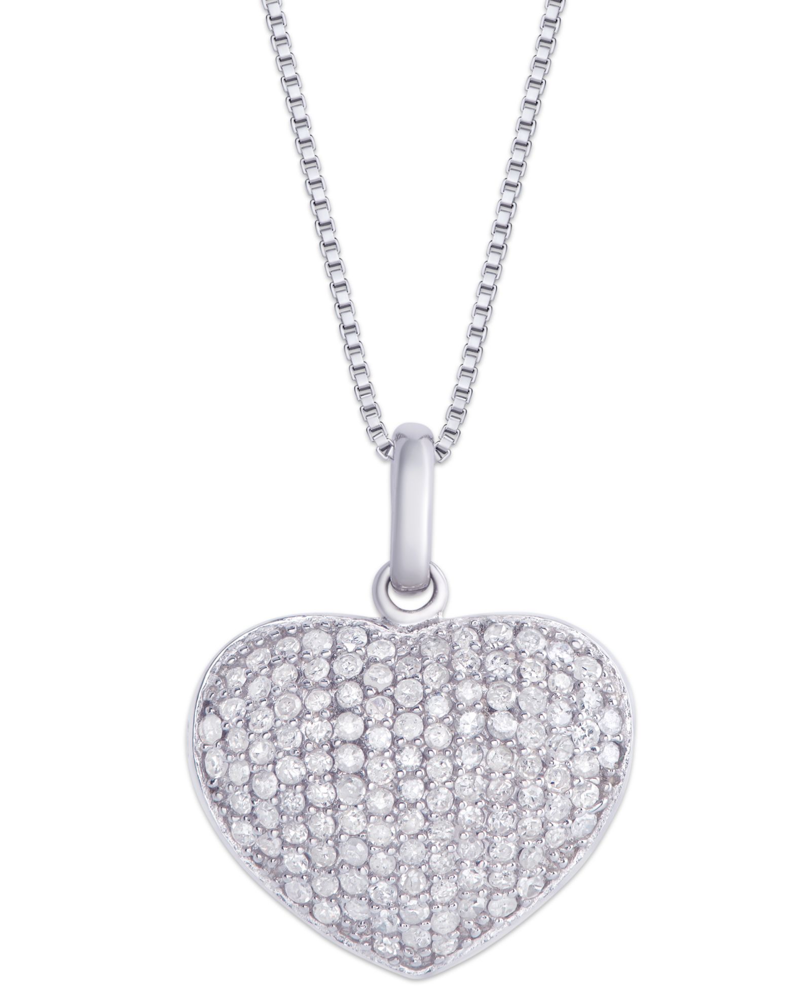 Подвеска-кулон с бриллиантом 5/8 ct. t.w. в форме сердца из стерлингового серебра