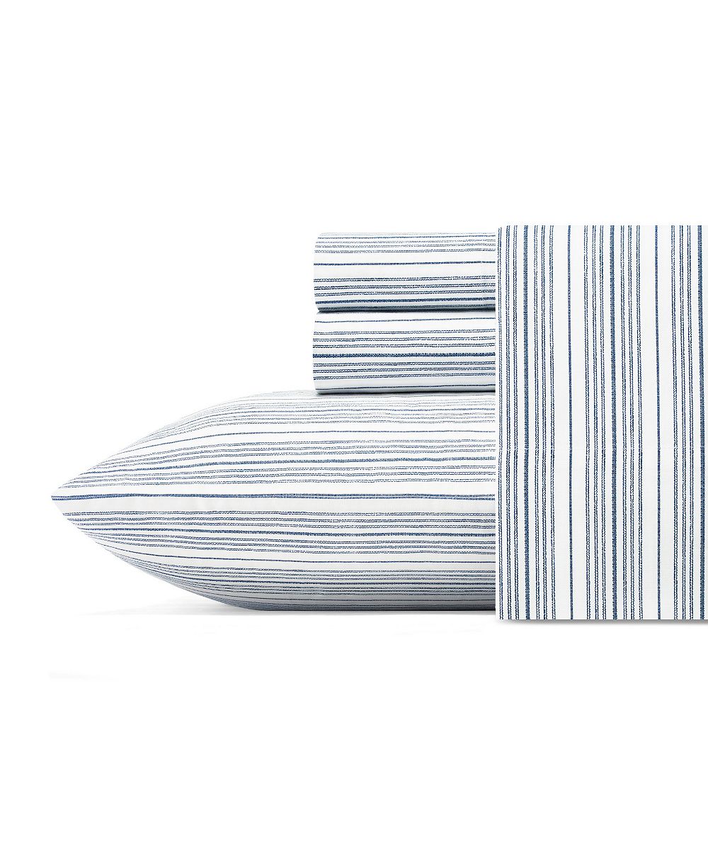 Nautica Beaux Stripe Cotton Percale 3-Piece Sheet Set, Twin XL
