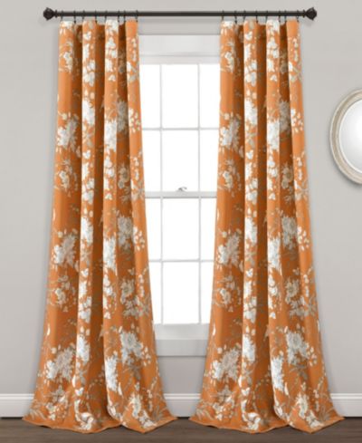Lush Decor Botanical Garden Light Filtering Floral Window Curtain Panels, Pair 52"W x 95"L