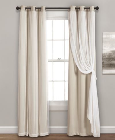 Lush Decor Grommet Sheer Curtain Panel with Insulated Blackout Lining