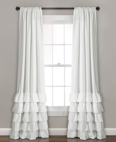 Lush Decor Allison Ruffle Light Filtering Window Curtain Panels Pair Coquette Curtains for Bedroom - Drapes - Ruffle Curtains Kids