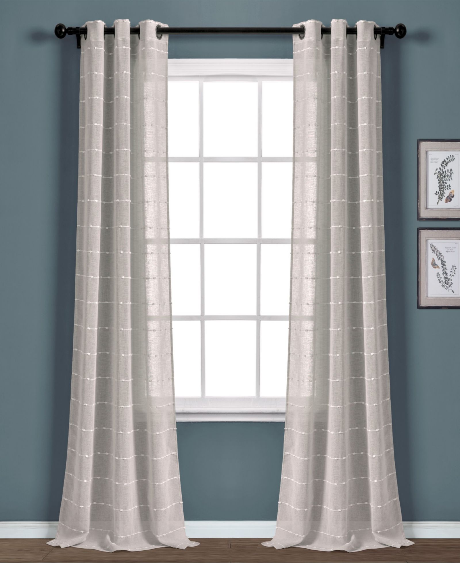 Тюль для окон Lush Decor Farmhouse Textured Grommet Sheer Window Curtain Panels