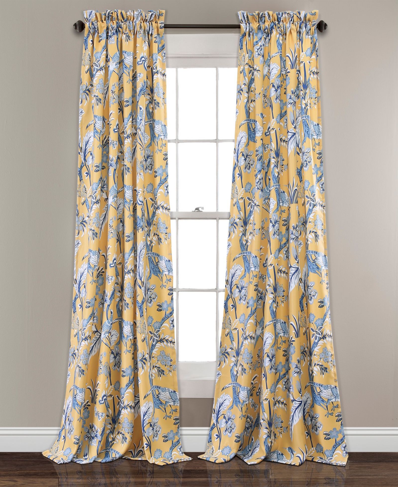 Lush Decor Dolores оконные панели с цветочным принтом и птицами, пара, 52" W x 84" L