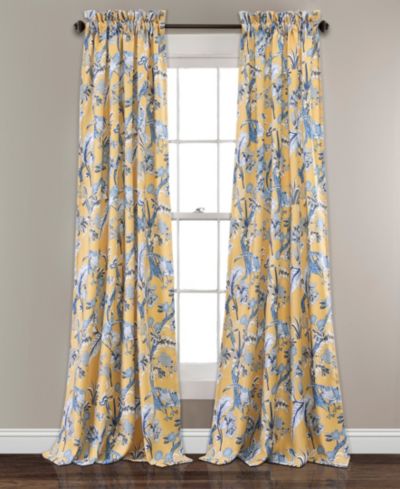 Lush Decor Dolores оконные панели с цветочным принтом и птицами, пара, 52" W x 84" L
