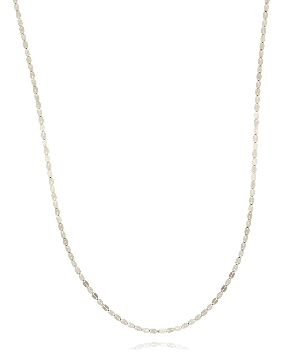 16" Mirror Link Chain (1-1/2mm) in 14K White or Rose Gold