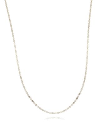 16" Mirror Link Chain (1-1/2mm) in 14K White or Rose Gold