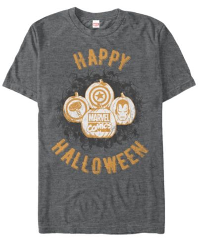 Мужская футболка Marvel Comics Happy Halloween Pumpkin Logos с коротким рукавом