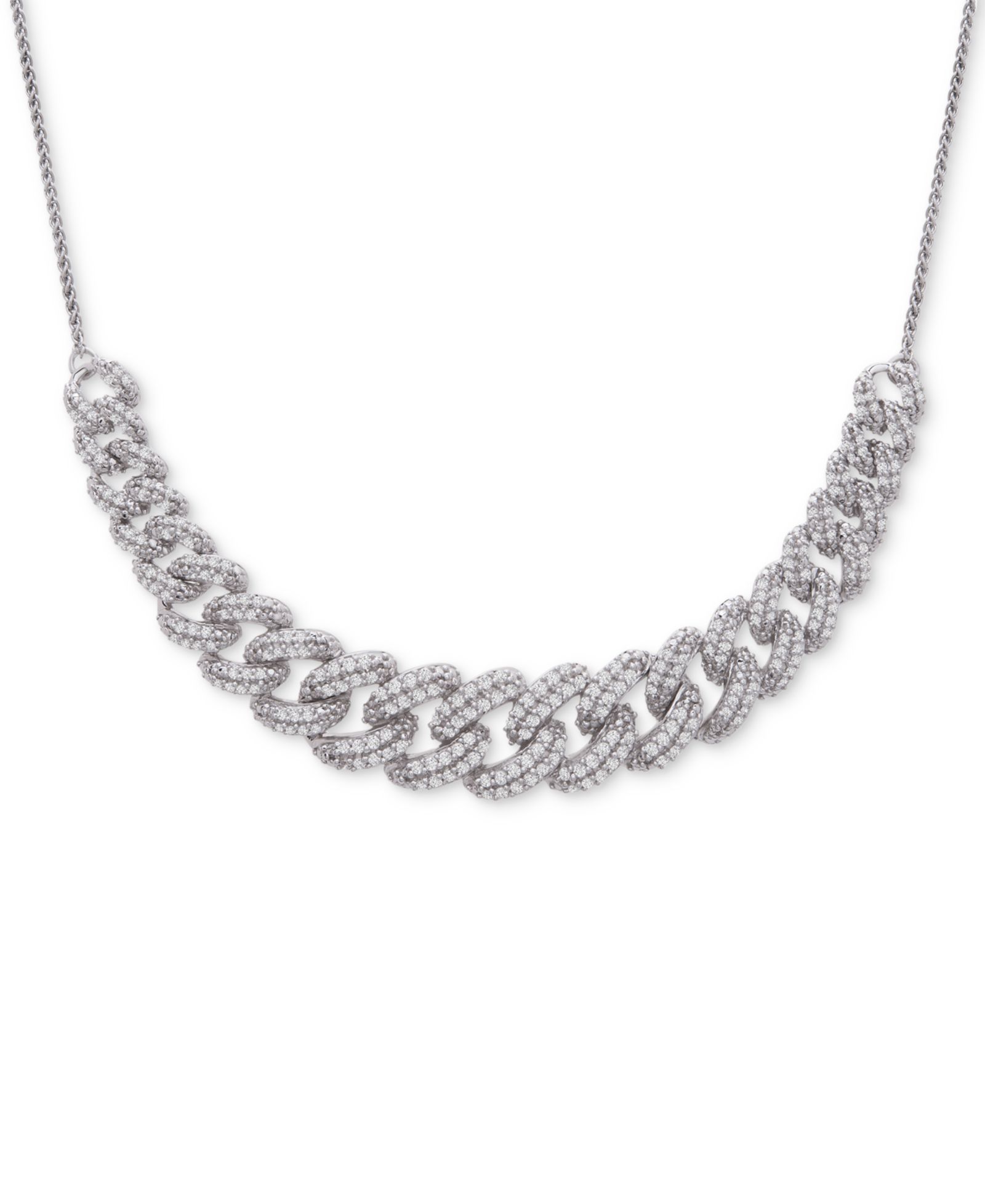 Wrapped in Love™ Diamond Link Detail 18" Pendant Necklace (1 ct. t.w.) in Sterling Silver, Created for Macy's