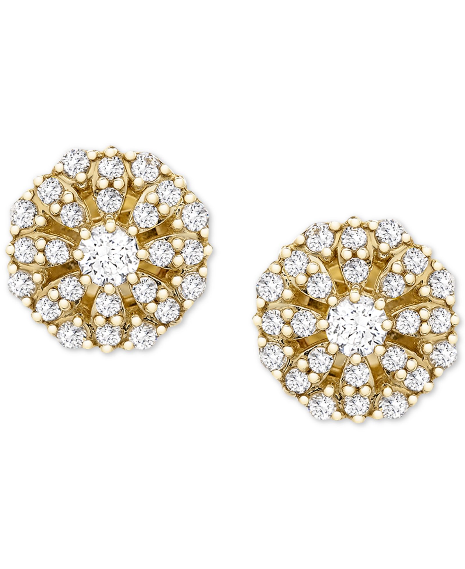 Wrapped™ Diamond Cluster Stud Earrings (1/4 ct. t.w.) in 14k Gold, Created for Macy's