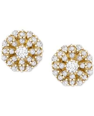Wrapped™ Diamond Cluster Stud Earrings (1/4 ct. t.w.) in 14k Gold, Created for Macy's