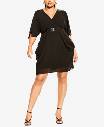 CITY CHIC Plus Size Платье с пайетками и запахом
