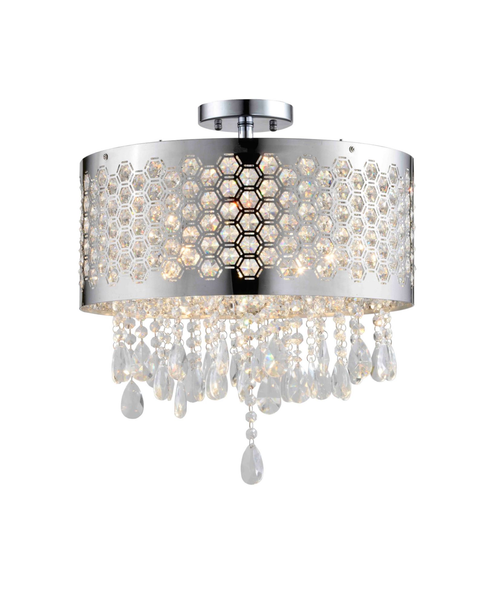 Artiva USA Modern, Comtemporary Catalyn 4-Light Crystal Flush Mount Chandelier