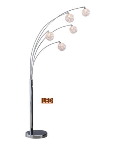 Напольный торшер Artiva USA Manhattan Quan 84" 5-Arch Crystal Ball LED с диммером