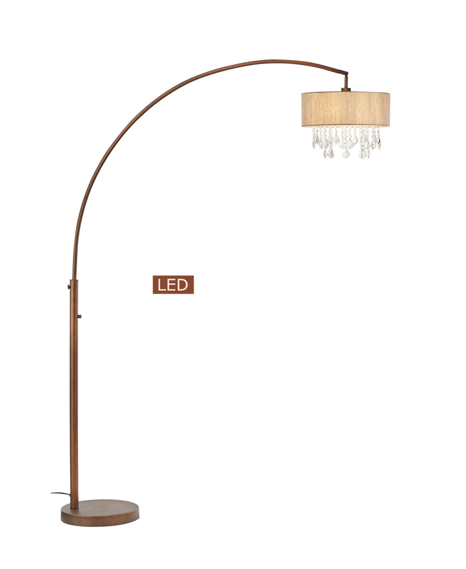 Напольный торшер Artiva USA Elena III 81" LED Arched Crystal с диммером