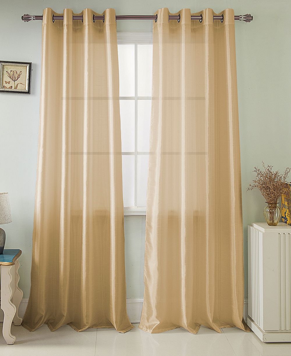 Комплект из двух штор Olivia Gray Gilbert Solid Single Grommet
