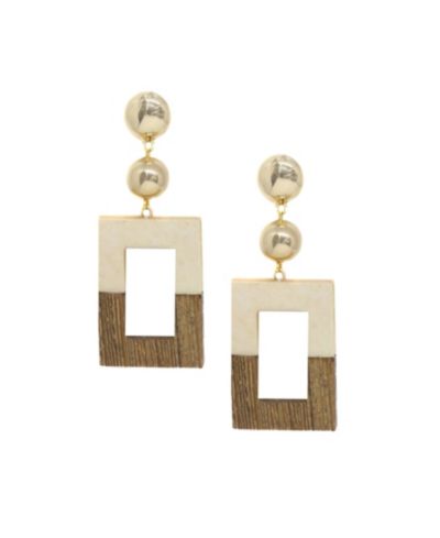 Серьги ETTIKA Wooden Color-Block Drop