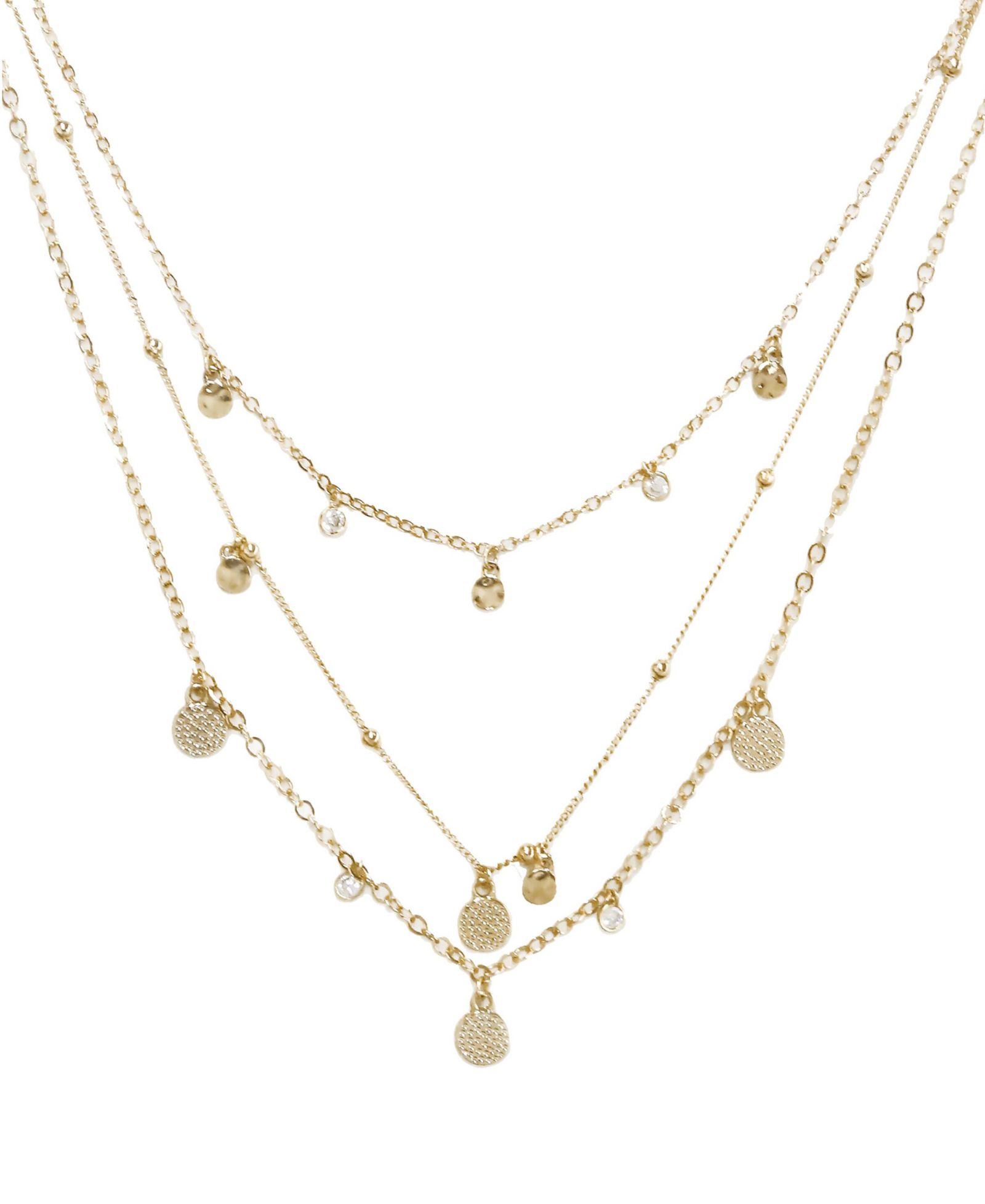 ETTIKA Crystal Detailed Triple Layer Necklace