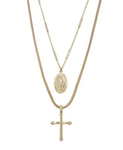 Колье ETTIKA Like a Prayer Layered Cross and Coin