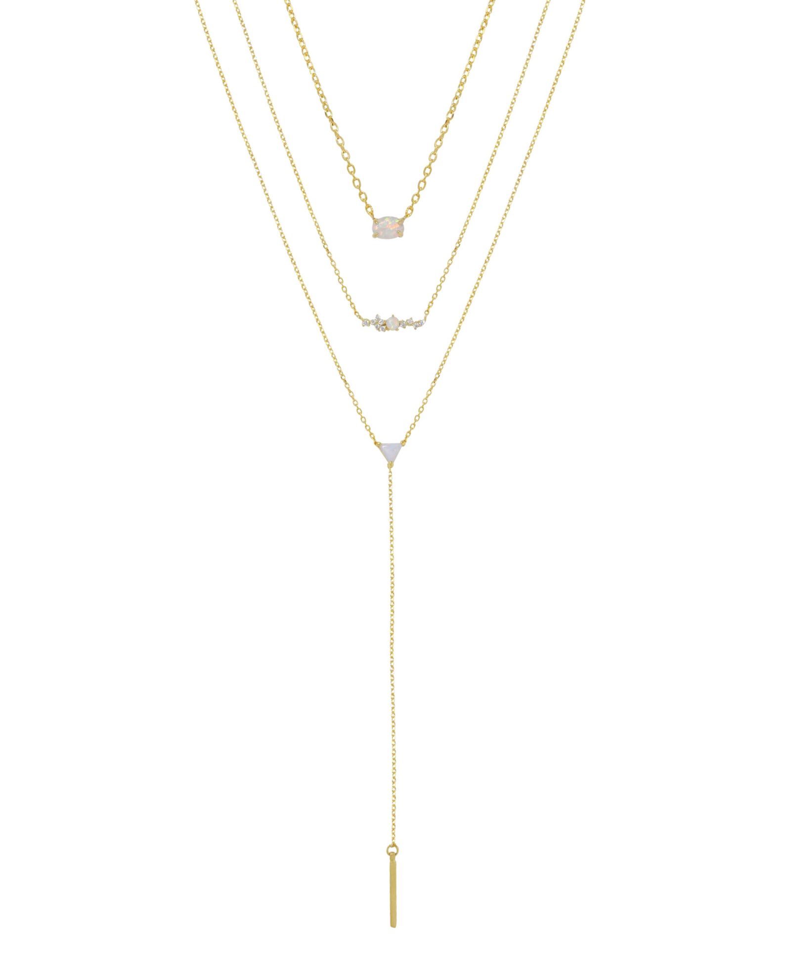 ETTIKA Layered Opal Lariat Necklace, Set of 3