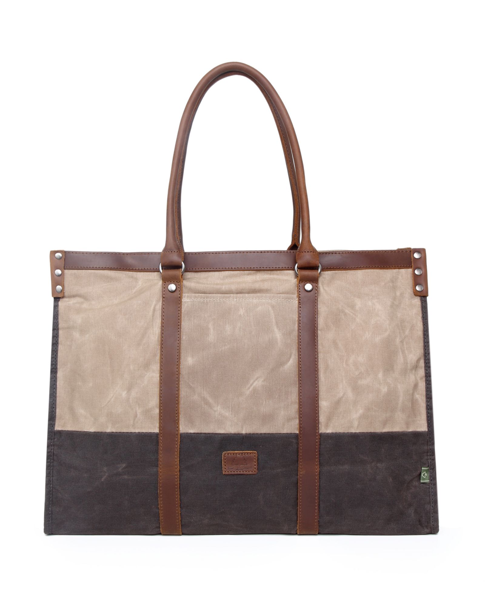 TSD BRAND Stone Creek Waxed Canvas Tote Bag
