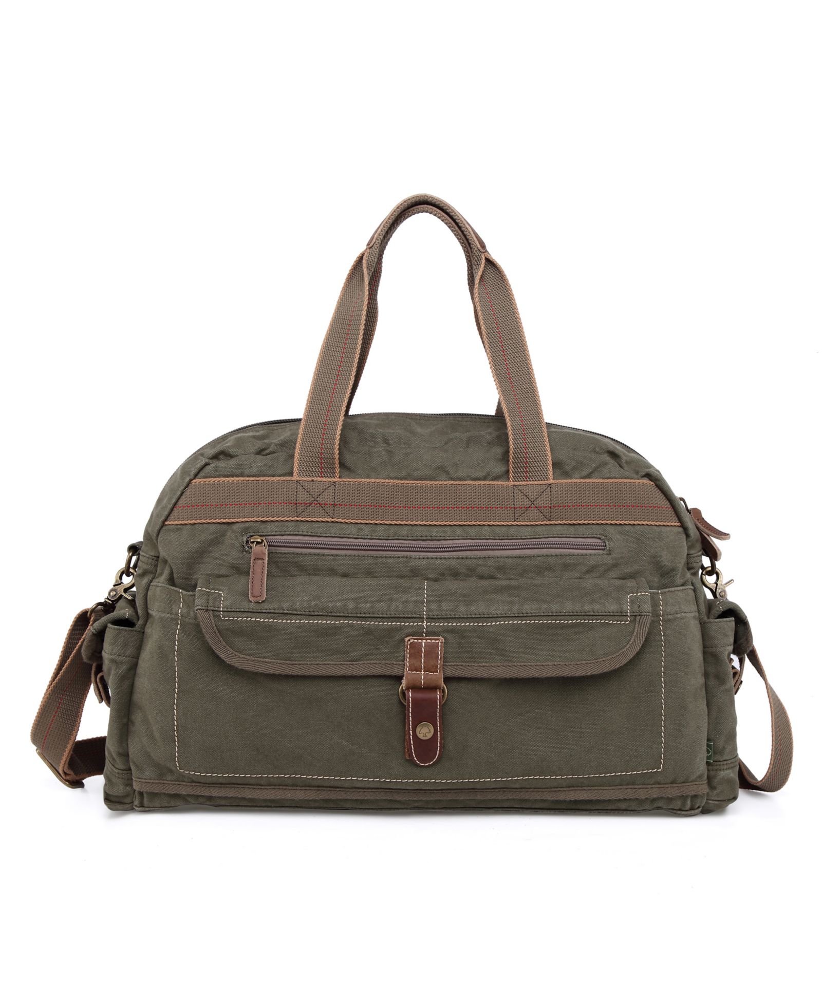 TSD Brand Atona Canvas Weekender Handbag