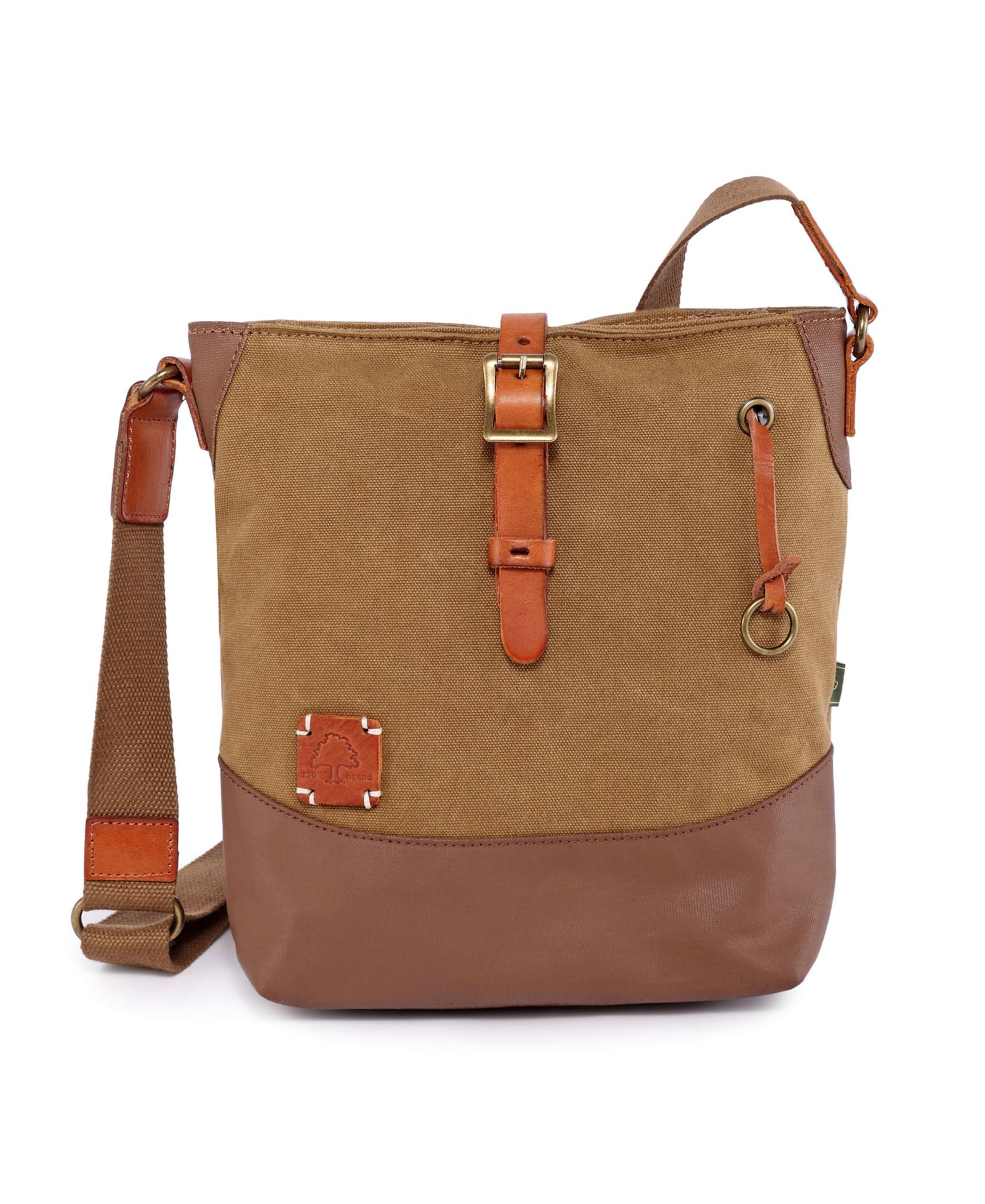 TSD Brand Redwood Canvas Crossbody Bag