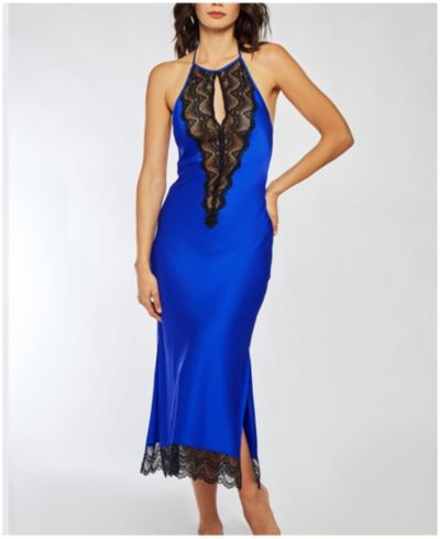 Women's Halter Lingerie Slip Trimmed in Lace