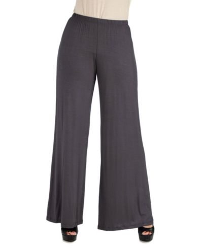 24Seven Comfort Apparel Женские брюки палаццо однотонные