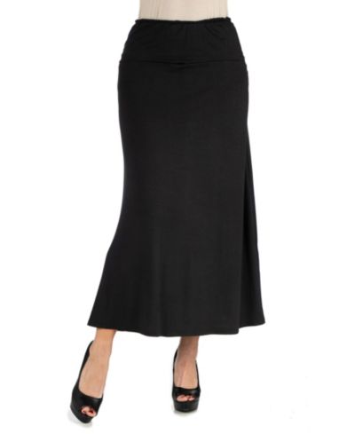Женская макси-юбка 24Seven Comfort Apparel с эластичным поясом, однотонная