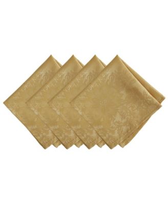 Elrene Poinsettia Elegance Jacquard Holiday Napkins, Set of 4
