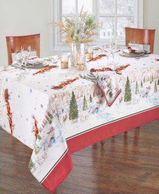 Elrene Santa's Snowy Sleighride Tablecloth - 60" x 102"