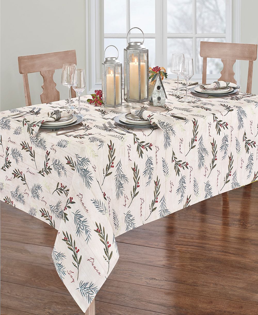 Elrene Holiday Tree Trimmings Tablecloth - 60" x 102"