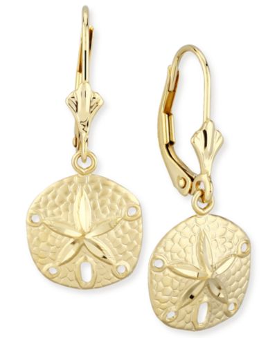 Серьги-подвески Sand Dollar из золота 14k