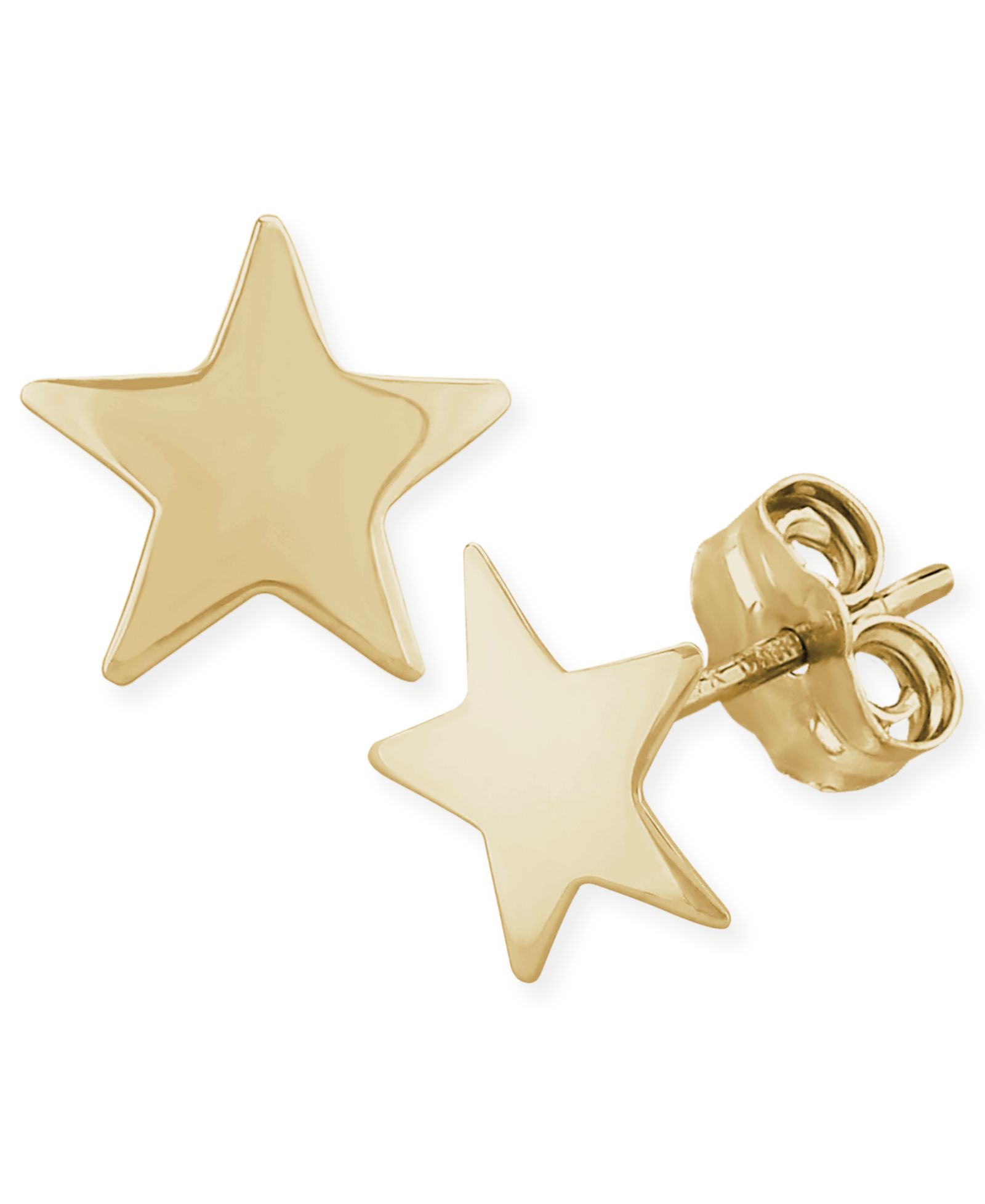 Серьги-гвоздики Flat Star из золота 14k