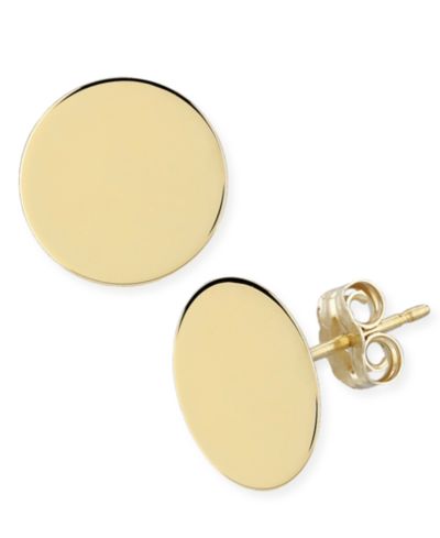 Серьги-гвоздики Flat Disc Stud в золоте 14k (13mm)