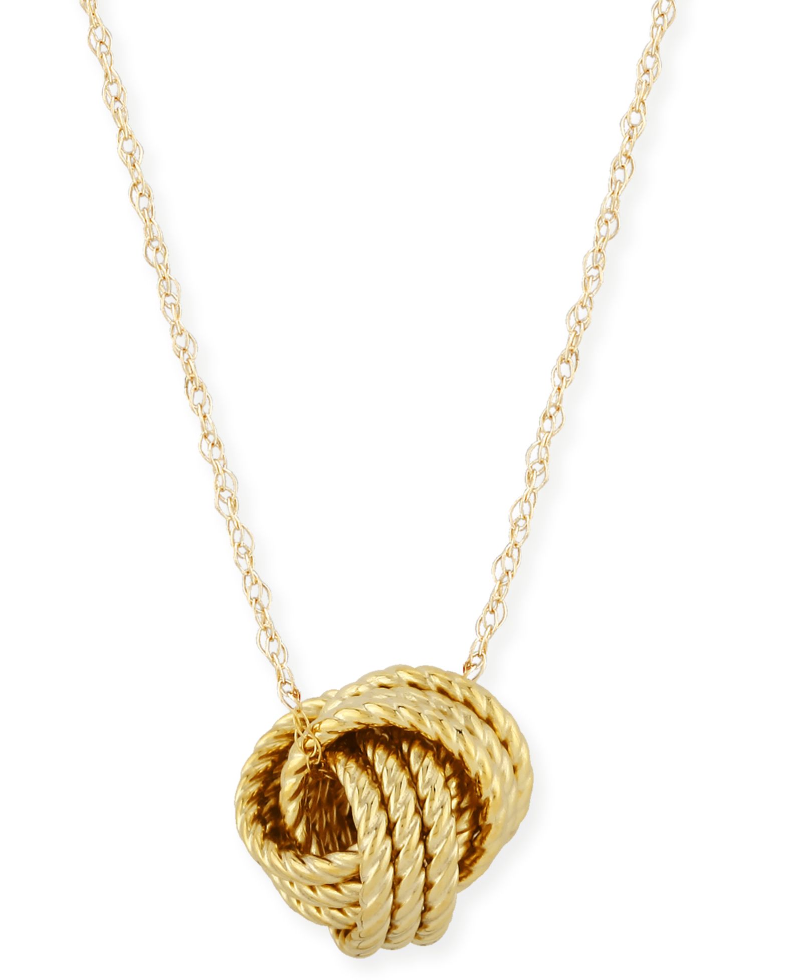 Ожерелье Rope Love Knot в 14k Yellow Gold