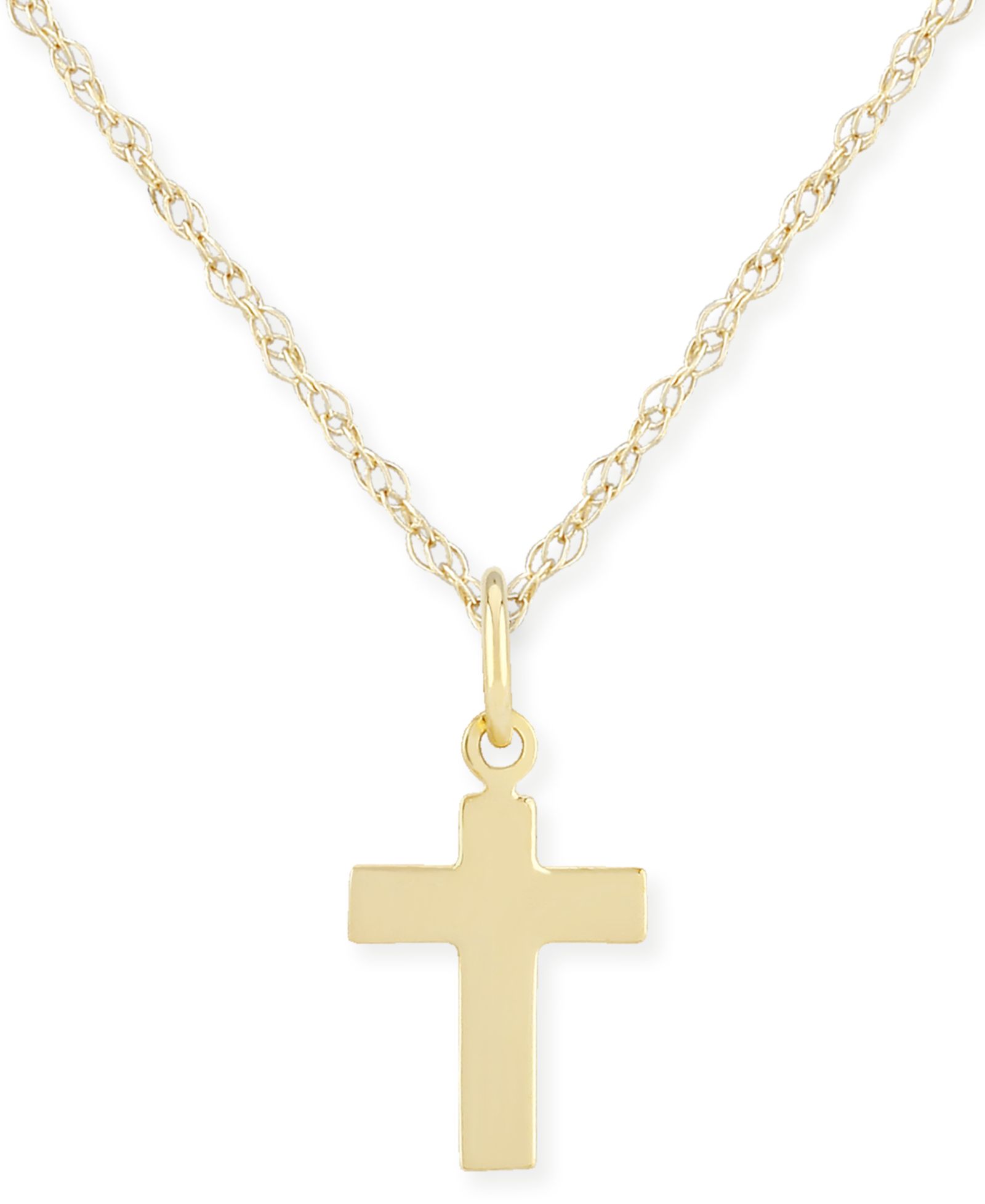 Flat Cross Necklace Set в 14k Gold