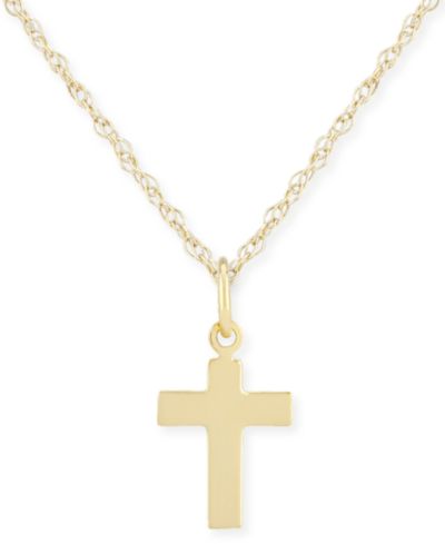 Flat Cross Necklace Set в 14k Gold