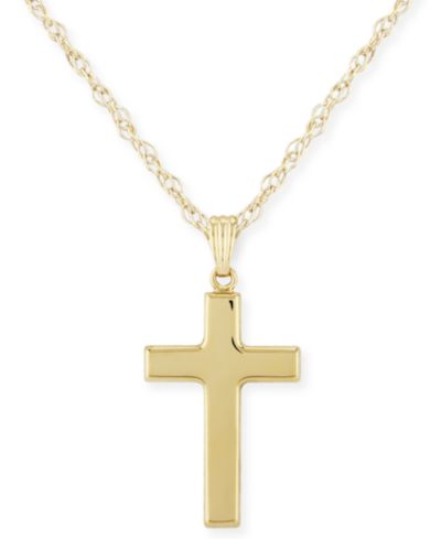 Flat Cross Necklace Set в 14k White Or Yellow Gold